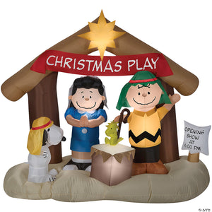 Peanuts nativity scene airblown