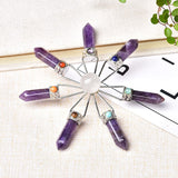 Seven Chakra Pyramid Natural Crystal Amethyst Stone Crystal Point Home Decoration Reiki Energy Healing Stone Ornaments Gift