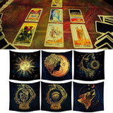 Altar Cloth~Sun and Moon Psychedelic Wall Tarot Tapestry Altar Tarot Cloth Divination Accessories with Art Chakra Home Decorations