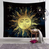 Altar Cloth~Sun and Moon Psychedelic Wall Tarot Tapestry Altar Tarot Cloth Divination Accessories with Art Chakra Home Decorations