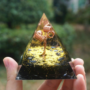 Orgone Pyramid~Tree Of Life Orgone Pyramid 60mm Copper Tree With Obsidian Natural Crystal Reiki Energy HEALING Maditation Orgonite