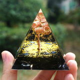 Orgone Pyramid~Tree Of Life Orgone Pyramid 60mm Copper Tree With Obsidian Natural Crystal Reiki Energy HEALING Maditation Orgonite