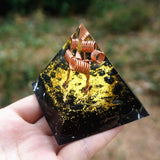 Orgone Pyramid~Tree Of Life Orgone Pyramid 60mm Copper Tree With Obsidian Natural Crystal Reiki Energy HEALING Maditation Orgonite