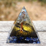 Orgone Pyramid~Tree of Life Orgone Pyramid 60mm Gray Moonstone & Sodalite Stone,Iron Shavings EMF Orgonite Energy Chakra Reiki