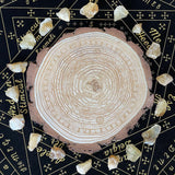 Energy Disc~~Witch Wooden Divination Props Log carved astrolabe Chakra Stone Set Seven Chakra Orgone Energy Disc  Astrolabe Altar Decoration