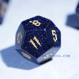 Astrology Gem Dice~7Pcs/Set Blue Sandstone Dice COC Game Dice TRPG DND Games for Opaque D4-D20 Multi Sides Dice for Board Game