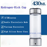 Hydrogen Water~Hydrogen Water Generator Alkaline Maker Rechargeable Portable Water Ionizer Bottle Super Antioxidan Hydrogen-Rich Water Cup