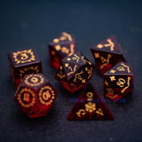 Astrology Gem Dice~7pcs/set Garnet Red Multifaceted Dice D&d D4 D6 D8 D10 D% D12 D20 TRPG Games Dice Set Board Game Entertainment Dice SD