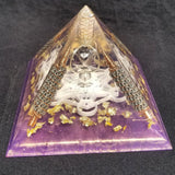 Orgone® Pyramid Energy Healing Orgonite® Pyramid Larger Amethyst Metatron merkaba & quartz crystal