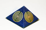 Orgone orgonite® Great Pyramid, cobalt blue, Energy Generator, 5 gold plated (24K) MWO by Lakhovsky, Golden Ratio Antenna