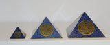 Orgone orgonite® Great Pyramid, cobalt blue, Energy Generator, 5 gold plated (24K) MWO by Lakhovsky, Golden Ratio Antenna