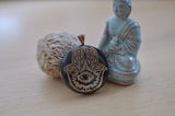 Orgonite® Pendant - Om Aum orgone® amulet pendant with quartz crystal. Protection from EMF / RF radiation of cell phone