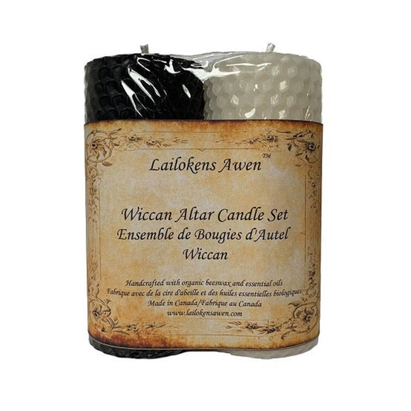 Lailokens Awen Wiccan Altar Candle Set - Two 4 1/4