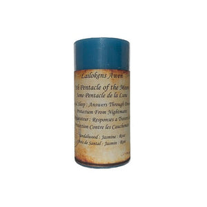 Lailokens Awen - 5th Pentacle of the Moon - Restful Sleep, Answers Through Dreams, Protection from Nightmares 2" x 4" Scented Spell Candle