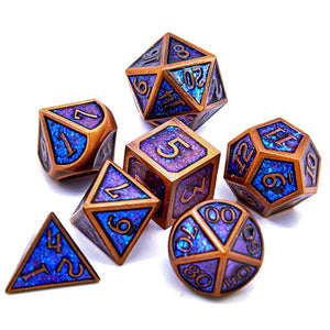 Astrology Dice~Metal Game Dice Polyhedral DND dice 7pcs Set, of D4 D6 D8 D10 D12 D20 for Dungeons and Dragons, Roleplaying Games