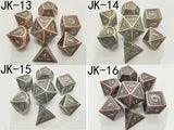 Astrology Dice~Metal Dices 7PCS/Set Metal Dragon Scale Carved Dnd Dice Set Dados Rpg Board Game Polyhedral Dices d4 d6 d8 d10 d12 d20