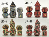 Astrology Dice~7 Piece Metal Dice Set Dungeons and Dragons Pathfinder RPG Polyhedral D&D Dices Role Playing Game D8 D6 D4 Table Games Math Teaching