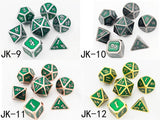 Astrology Dice~Solid Metal Polyhedral D&D Dice Set of 7 Metallic RPG Role Playing Game Dice Dungeons and Dragons 7pcs Set D4-D20