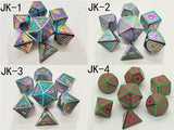 Astrology Dice~7 Piece Metal Dice Set Dungeons and Dragons Pathfinder RPG Polyhedral D&D Dices Role Playing Game D8 D6 D4 Table Games Math Teaching