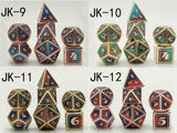 Astrology Dice~7 Piece Metal Dice Set Dungeons and Dragons Pathfinder RPG Polyhedral D&D Dices Role Playing Game D8 D6 D4 Table Games Math Teaching