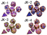 Astrology Dice~7 Pieces Metal Dices Set DND Game Polyhedral Solid Metal D&D Dice Set for Role Playing Game Dungeons and Dragons