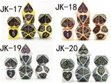 Astrology Dice~7 Pieces Metal Dices Set DND Game Polyhedral Solid Metal D&D Dice Set for Role Playing Game Dungeons and Dragons