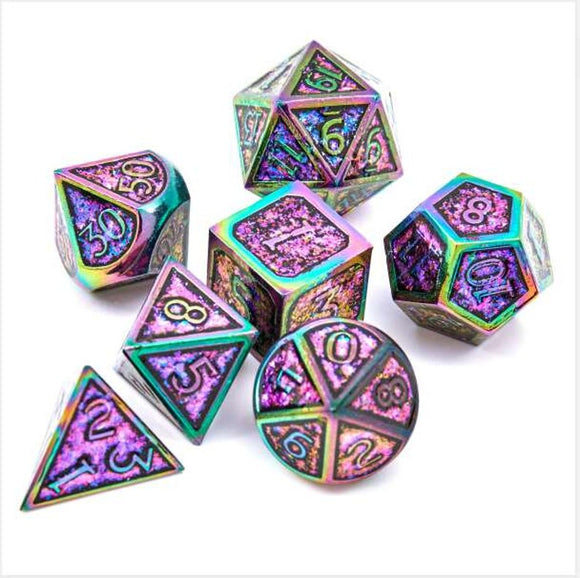 Astrology Dice~Metal Game Dice Polyhedral DND dice 7pcs Set, of D4 D6 D8 D10 D12 D20 for Dungeons and Dragons, Roleplaying Games Pathfinder Dice