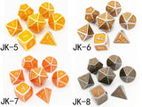 Astrology Dice~Solid Metal Polyhedral D&D Dice Set of 7 Metallic RPG Role Playing Game Dice Dungeons and Dragons 7pcs Set D4-D20