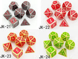 Astrology Dice~Solid Metal Polyhedral D&D Dice Set of 7 Metallic RPG Role Playing Game Dice Dungeons and Dragons 7pcs Set D4-D20