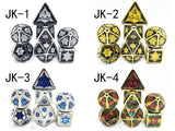 Astrology Dice~7 Pieces Metal Dices Set DND Game Polyhedral Solid Metal D&D Dice Set for Role Playing Game Dungeons and Dragons 20 D12 D10 D8 D6 D4