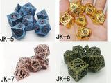 Astrology Dice~Metal Cutout dice 7PCS/Set Board Game Polyhedral Dices Role Playing Game Pathfinder Dice Dungeons and Dragons d4 d6 d8 d10 d12 d20