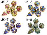 Astrology Dice~7 Pieces Metal Dices Set DND Game Polyhedral Solid Metal D&D Dice Set for Role Playing Game Dungeons and Dragons