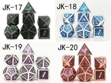 Astrology Dice~7 Piece Metal Dice Set Dungeons and Dragons Pathfinder RPG Polyhedral D&D Dices Role Playing Game D8 D6 D4 Table Games Math Teaching