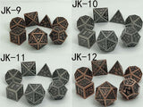 Astrology Dice~7 Piece DND Dice Metal Dice Set Dungeons and Dragons Pathfinder RPG Polyhedral D&D Dices Table Games Role Playing Game D8 D6 D4