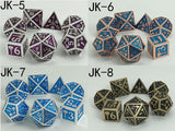 Astrology Dice~7 Piece DND Dice Metal Dice Set Dungeons and Dragons RPG Polyhedral D&D Dices Table Games Role Playing Game cute dice D8 D6 D4