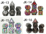 Astrology Dice~7 Piece Metal Dice Set Dungeons and Dragons Pathfinder RPG Polyhedral D&D Dices Role Playing Game D8 D6 D4 Table Games Math Teaching