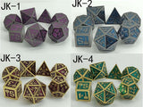 Astrology Dice~7 Piece DND Dice Metal Dice Set Dungeons and Dragons RPG Polyhedral D&D Dices Table Games Role Playing Game cute dice D8 D6 D4