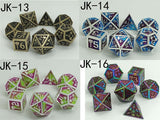 Astrology Dice~7 Piece DND Dice Metal Dice Set Dungeons and Dragons RPG Polyhedral D&D Dices Table Games Role Playing Game cute dice D8 D6 D4