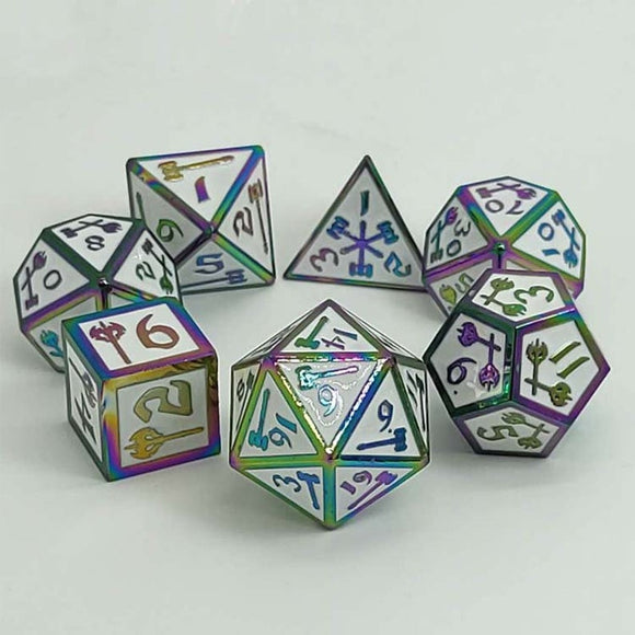 Astrology Dice~7 Piece DND Dice Metal Dice Set Dungeons and Dragons RPG Polyhedral D&D Dices Table Games Role Playing Game cute dice D8 D6 D4