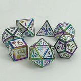 Astrology Dice~7 Piece DND Dice Metal Dice Set Dungeons and Dragons RPG Polyhedral D&D Dices Table Games Role Playing Game pathfinder dice dice gift