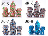 Astrology Dice~7pcs Metal Game Dice Polyhedral DND dice Set,Roleplaying Tabletop Games Dungeons and Dragons D4 D6 D8 D10 D12 D20 pathfinder dice