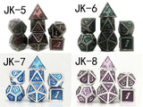 Astrology Dice~7 Pieces Metal Dices Game Polyhedral Metal D&D Dice Set for Role Playing Game Dungeons and Dragons, Tabletop Games Math Teaching