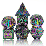 Astrology Dice~7 Pieces Metal Dices Game Polyhedral Metal D&D Dice Set for Role Playing Game Dungeons and Dragons, Tabletop Games Math Teaching