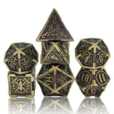 Astrology Dice~7 Pieces Metal Dices Game Polyhedral Metal D&D Dice Set for Role Playing Game Dungeons and Dragons, Tabletop Games Math Teaching