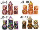 Astrology Dice~7 Pieces Metal Dices Game Polyhedral Metal D&D Dice Set for Role Playing Game Dungeons and Dragons, Tabletop Games Math Teaching