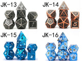 Astrology Dice~7 Pieces Metal Dices Game Polyhedral Metal D&D Dice Set for Role Playing Game Dungeons and Dragons, Tabletop Games Math Teaching