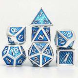 Astrology Dice~7 Pieces Metal Dices Game Polyhedral Metal D&D Dice Set for Role Playing Game Dungeons and Dragons, Math Teaching Tabletop Games