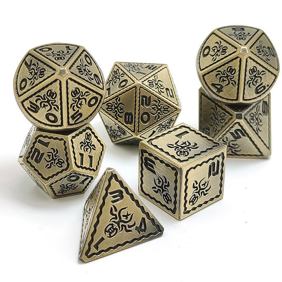 Astrology Dice~Octopus metal pattern dice, metal dnd dice, pathfinder dice, fantasy dice, dungeons and dragons, birthday present, math props