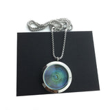 Negative Ion Bioenergy Health Pendant 304 Stainless Steel Frame Fingerprint Glass Lovers Necklace Anti Fatigue Radiation Jewelry - Necklace