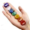 1 bag Seven Chakras thumb scrapping plate Energy Gems Crystal Healing chakela Lapis Amethyst Guasha plates - Avsso